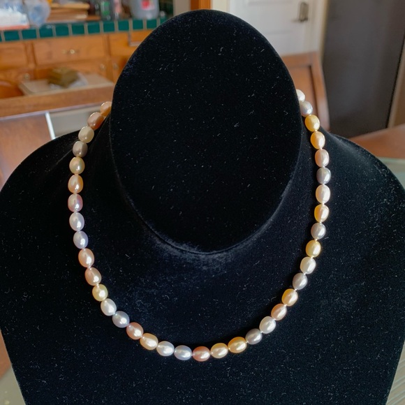 Honora Sterling Cultured Pearl Pastel Multi-Colored Necklace 16in High Luster - Picture 7 of 11